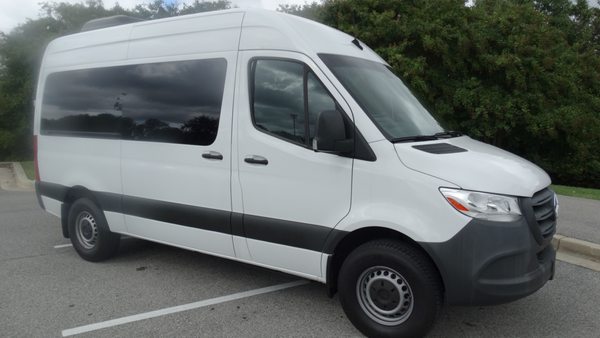 This Mercedes Benz Sprinter can accommodate up to 11 passengers