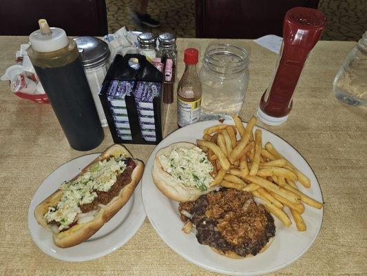 Carolina red hot dawg burger fries loaded