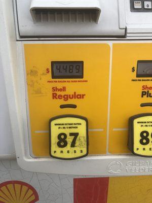 Price with Fuel Rewards discount (5¢/gal). 6/17/22