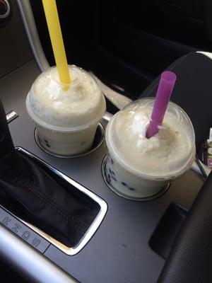 Orange cream bubble teas. SO amazing and refreshing. The second one *might* make it home to my son.