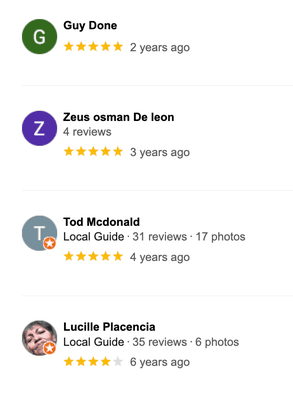 more 5-stars reviews from google