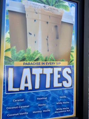 Latte flavors