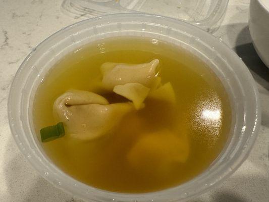 Wonton soup had doughy undercooked noodles