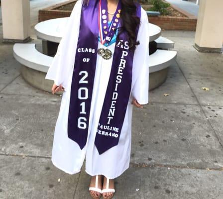 purple graduation stole (i provided fabric and letters)