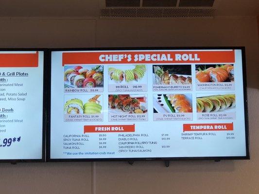 They have sushi rolls here (menu)!