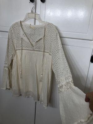 Love this lacy blouse and the bell sleeves