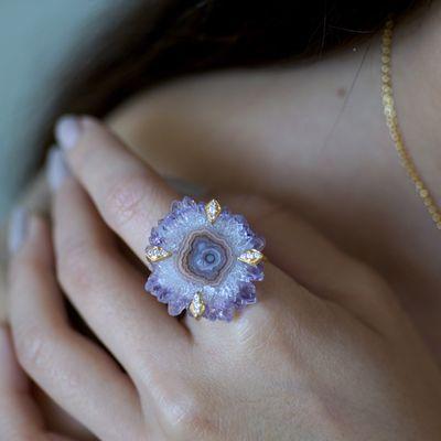 Amethyst Stalactite Ring