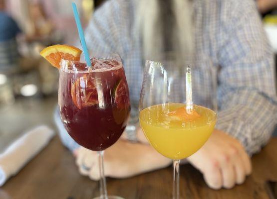 Mimosas compared with their sangria however they kept coming  less and less each time