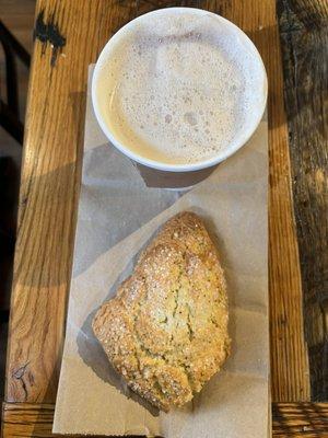 Masala chai and lemon poppy scone