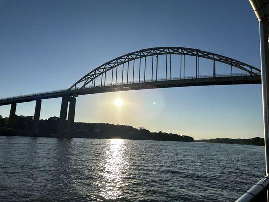 Beautiful sunset by the bridge