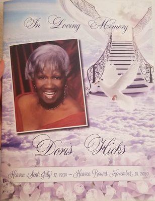 Cover of the large 12 page funeral program.