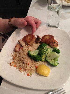 Breaded scallops, were they old or someones old school presentation!