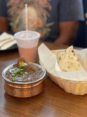 Egg Curry with rice bhakri