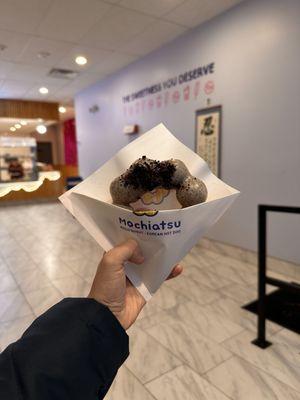 Cookies and cream mochi donut