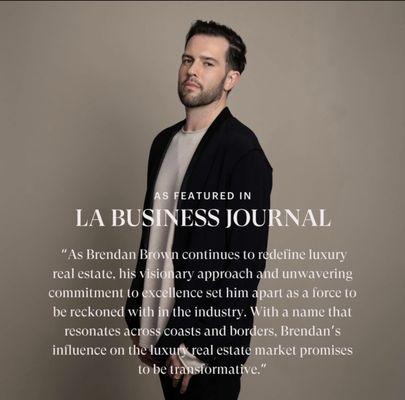 Brendan Brown featured in LA Business Journal