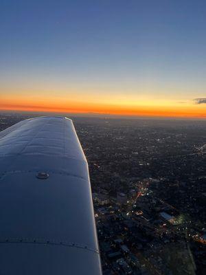 Flying around in the sunset tour