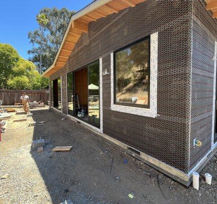 Stucco waterproofing & lath - ready for inspection!