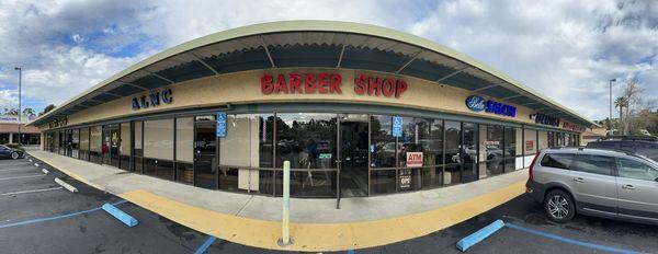 Barber shop and surrounding businesses