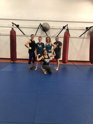 Kickboxing class with Coach Nedra.