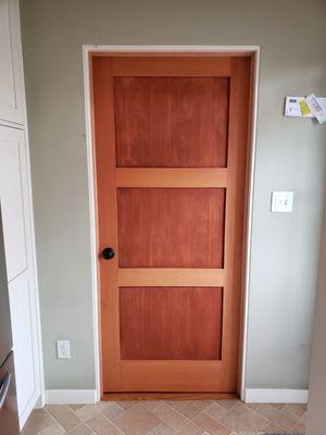 New door installed where there had only been a raw opening