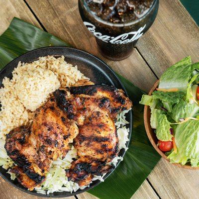 For something a little more savory, try the Pulehu Chicken seasoned with garlic powder, salt, and pepper. Pair it with a salad & brown rice.