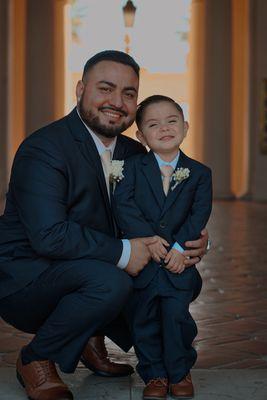 My husband & son's boutonnières