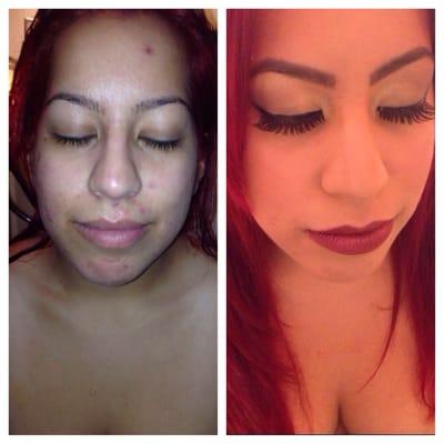 Great before and after make up done by Anissa