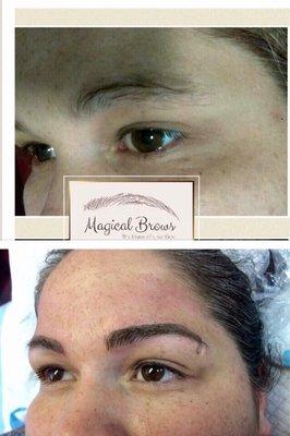 This beautiful lady needed a new set of brows for sure. She love her new brows as I am!