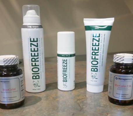 BioFreeze and Myocalm natural pain relief