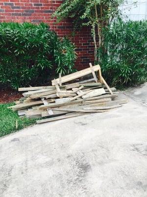 Pile of wood that has been left for 2 months