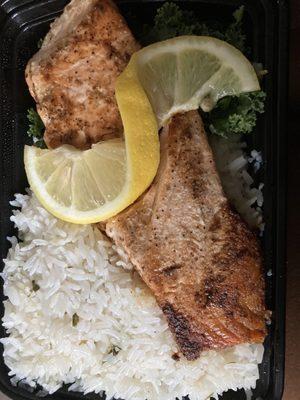 Salmon with cilantro lime rice