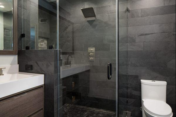 Slate master bathroom