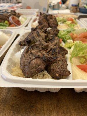 Lamb skewers for lamb kebab plate