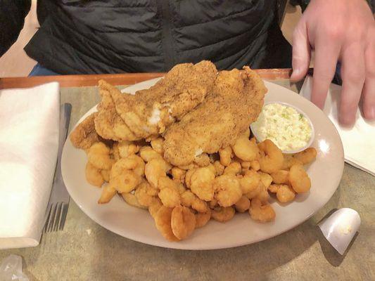 Catfish and shrimp with fries