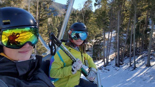 Riding the quad lift to Bambi/Thumper, Christmas week 2021