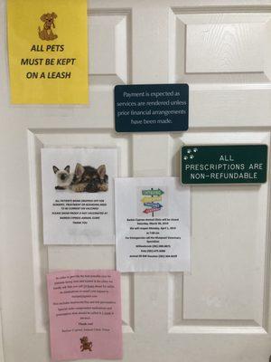 Notices in the waiting room