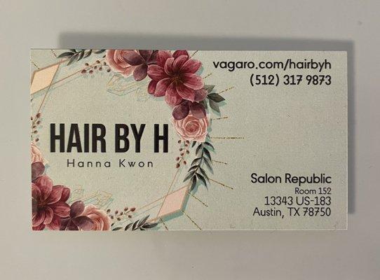 Business card with scheduling website link