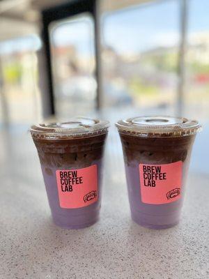 Iced ube latte