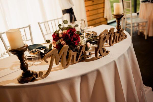 Sweetheart Table setup