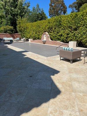 natural tile pool deck in Hillsborough