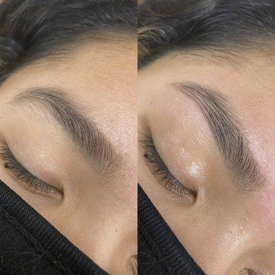 Before & After brow wax and shaping