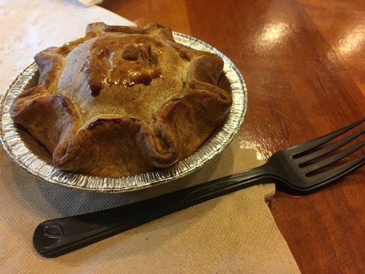 Chicken pot pie, fork for size