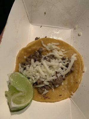 Mini Fajita Taco W Cheese 1.50$