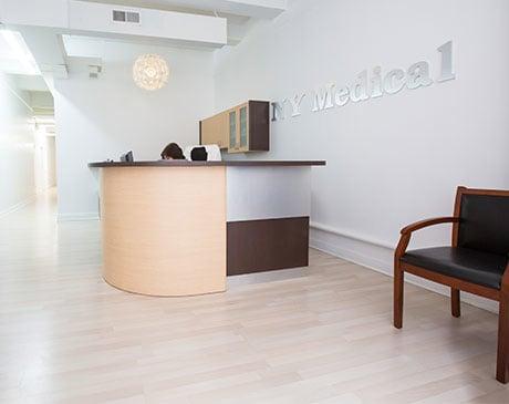 The reception area at New York Medical Office where Dr. Igor Kletsman, MD and his team treat primary care patients.