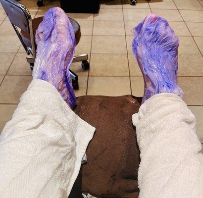 Parrafin wax for lavender pedicure