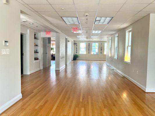 Our studio space, which received a City award. Hardwood floors, and lots of natural light.