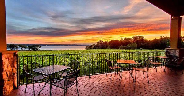 Sunsets on our terrace overlooking Seneca Lake