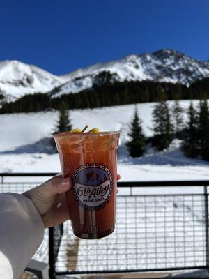 Bloody Mary at the second story patio (Marnie's at the 6th Alley)