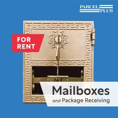 Rent a mailbox with Parcel Plus.