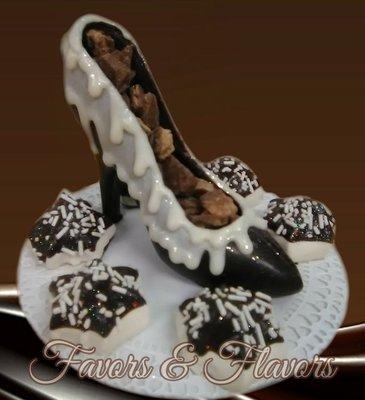 Chocolate high heel shoe